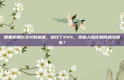 如果逾期后支付的利息，超过了24%，负债人应该如何减少损失？