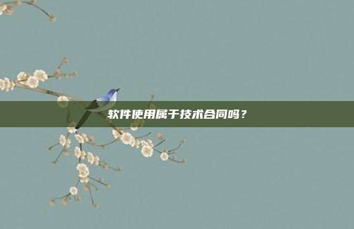 软件使用属于技术合同吗？