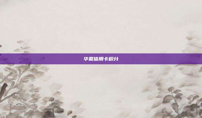 华夏信用卡积分