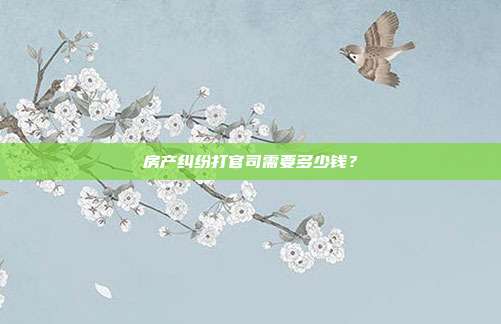 房产纠纷打官司需要多少钱？