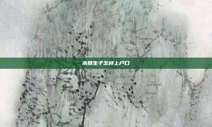 未婚生子怎样上户口